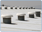 RF-76 rooftop blower installation for ventilation of production halls